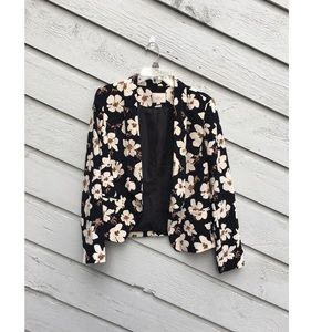 LOFT FLORAL DRAPE BLAZER